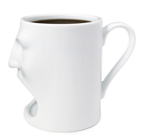 Ceramic double-layer face mug Ceramic hand cup Eating cake cup Breakfast milk cup Coffee biscuit cup