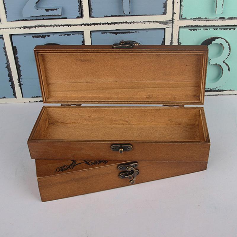 Simple wooden stationery box