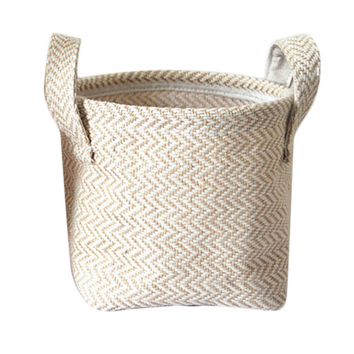 Woven Jute Cloth Toy Storage Laundry Basket