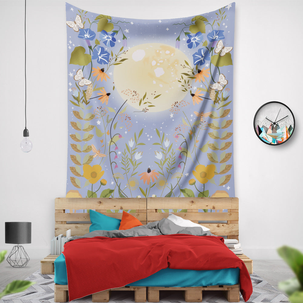 Home Decoration Moon Phase Flower Tapestry