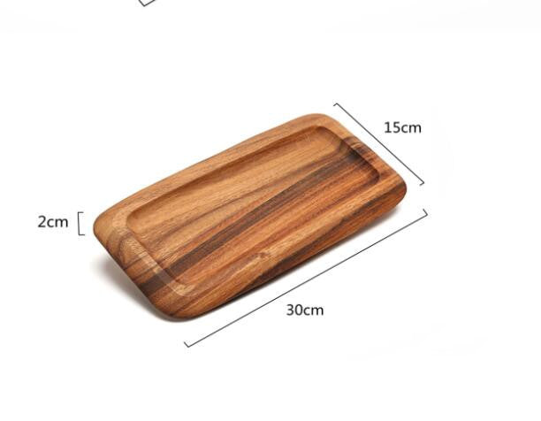 Log wooden tray dinner plate