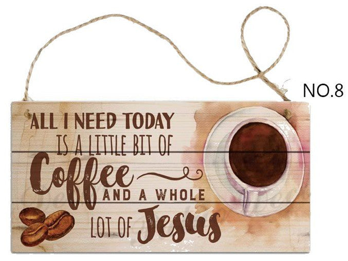 Coffee Signboard Wooden Hanging Sign