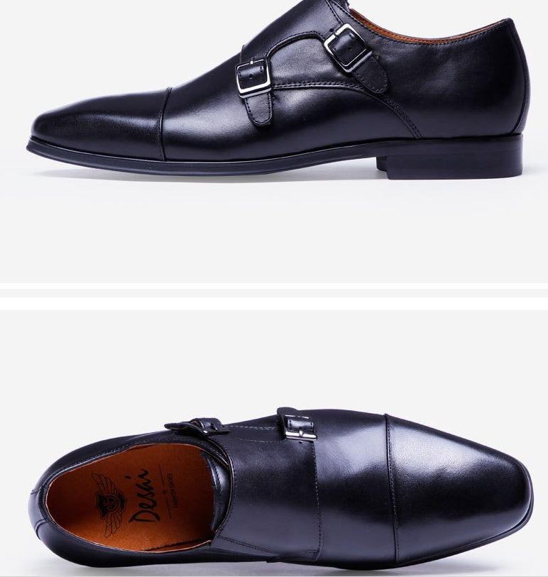 Munch leather shoes and high-end high-end shoe buckle monks spring men's leather shoes brand shoes code