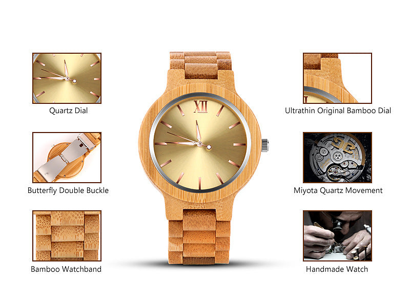 Wooden quartz watch