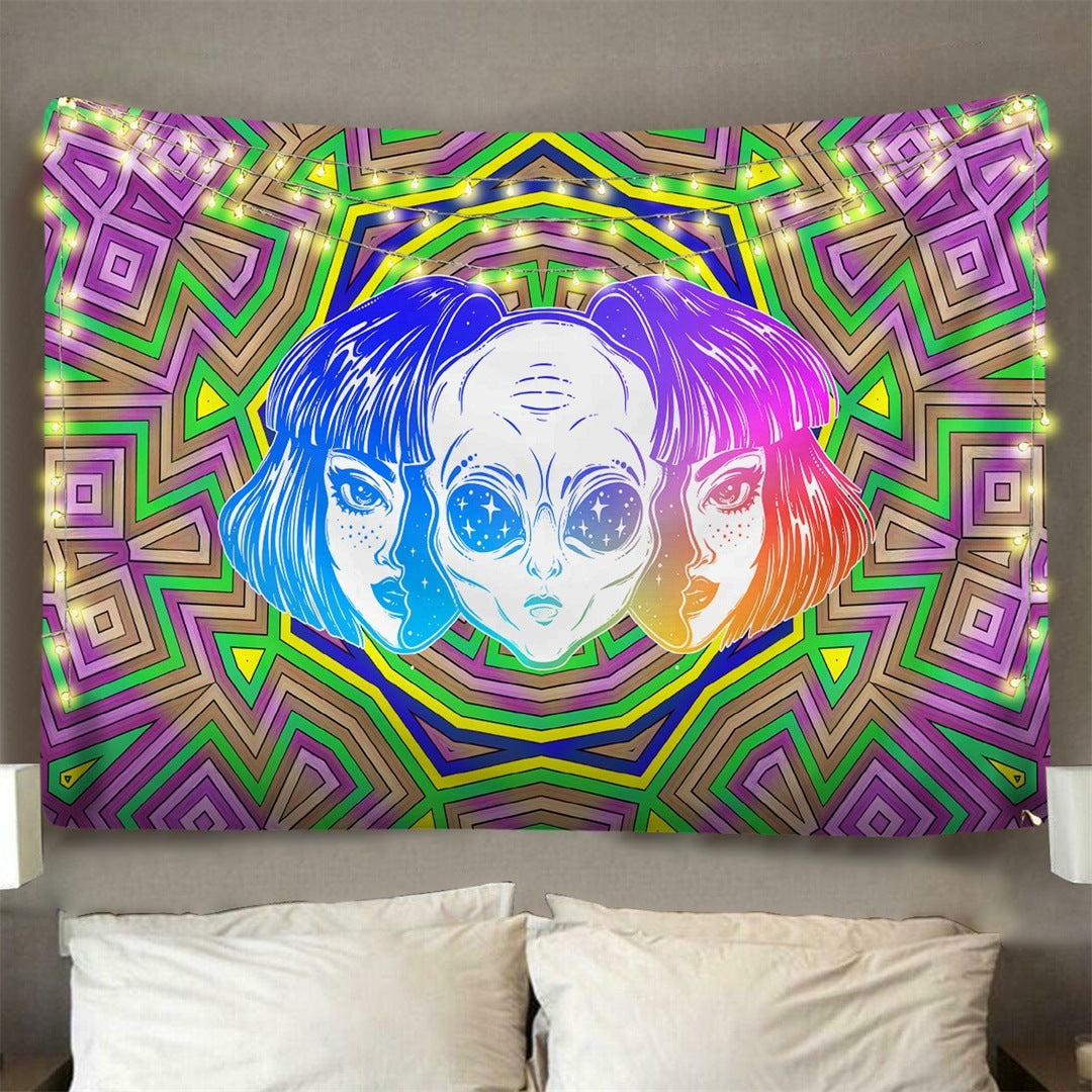 Big Door Alien Girl Ins Background Decorative Cloth Home Mural Tapestry