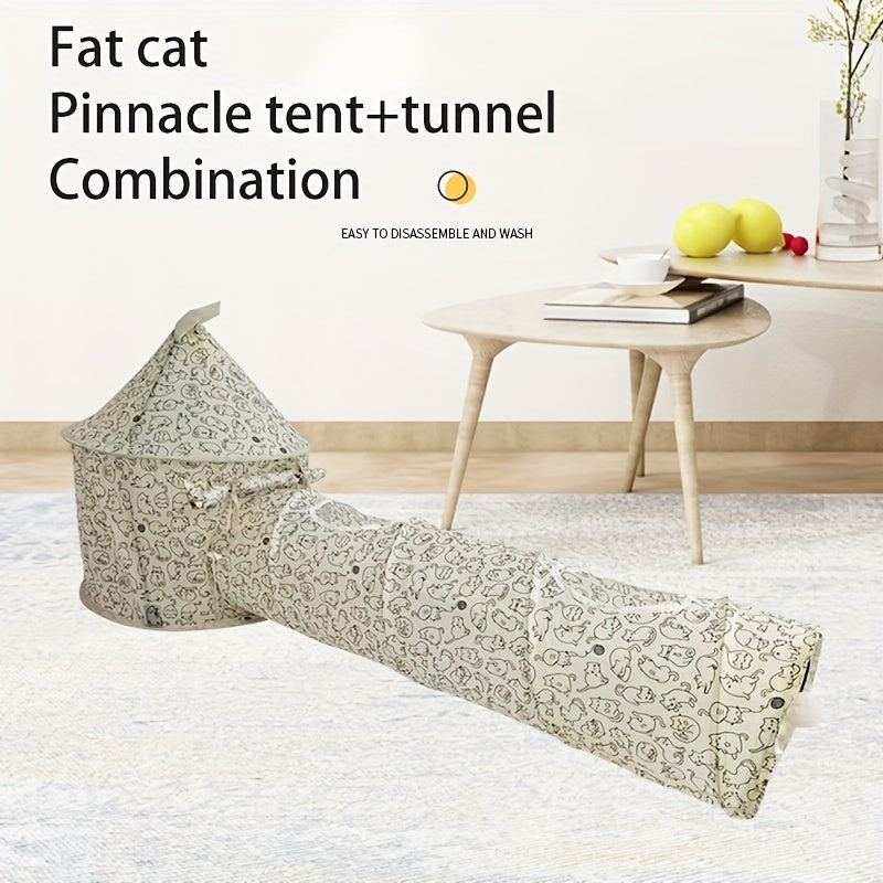 Cat Tunnel Splicing Tent Cat Nest Four Seasons Universal Portable Quick Folding Cat Pet Play House Tent With Up Tunnel For Cats