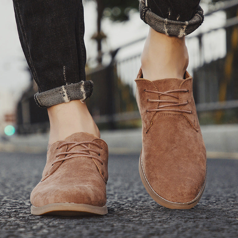 Board shoes, frosted leather shoes  British style leather shoes