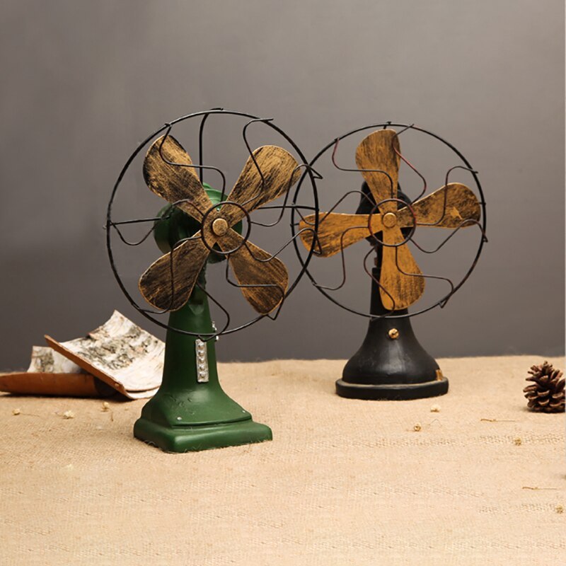 European style electric fan resin ornament