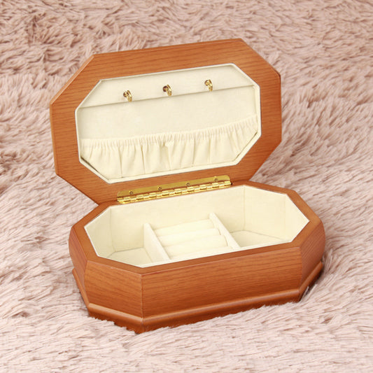 Jewelry Storage Box Solid Wood Octagonal Wood