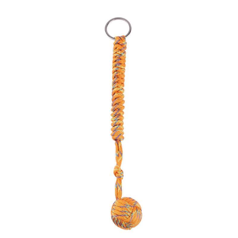 Outdoor Seven Core Umbrella Rope Climbing Survival Key Chain Hanging Hand-woven Round Steel Ball