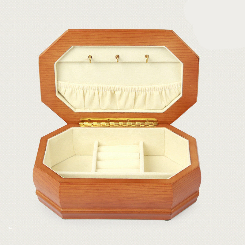 Jewelry Storage Box Solid Wood Octagonal Wood