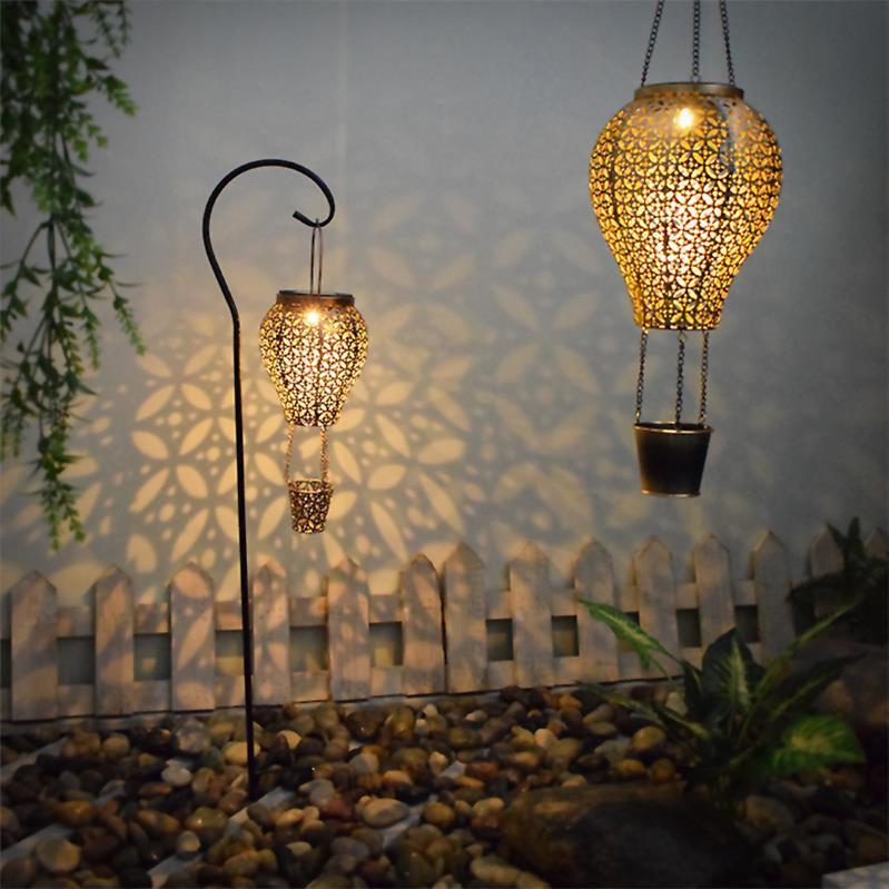 Wrought Iron Hollow Solar Garden Light