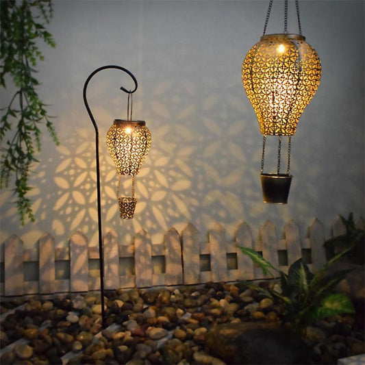 Wrought Iron Hollow Solar Garden Light