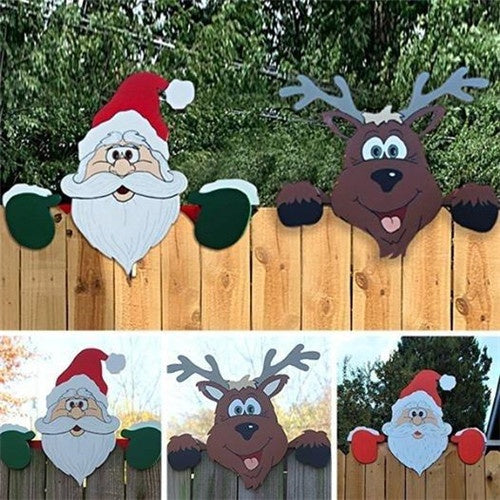 Christmas Themed Fence Garden Top Decoration