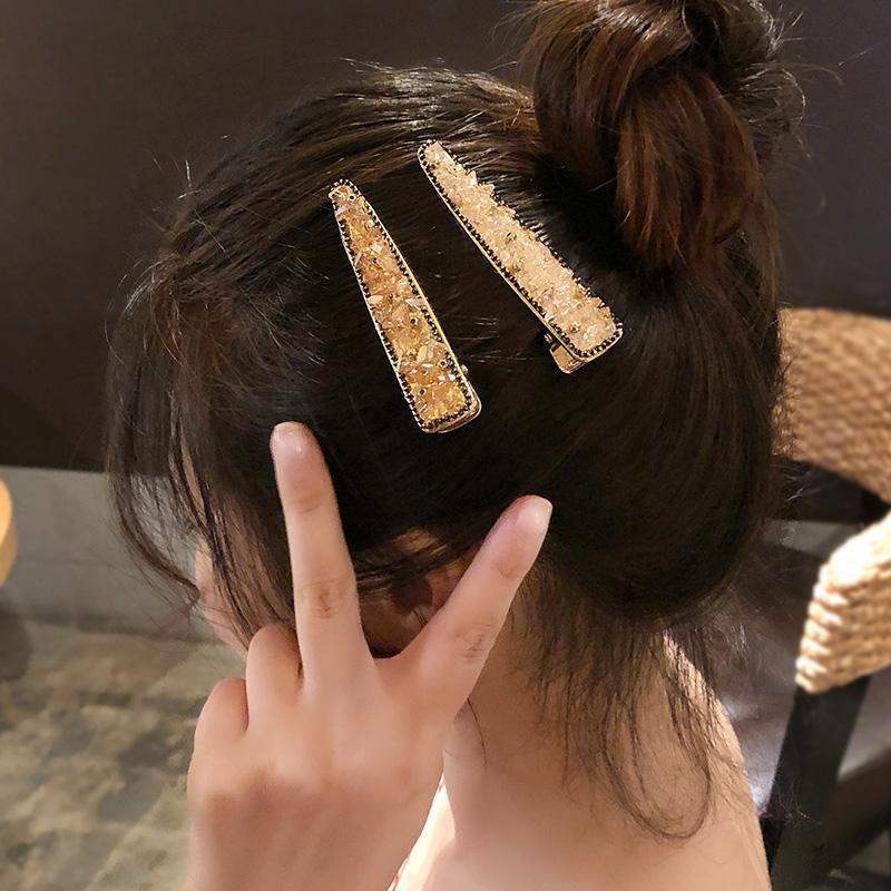 Crystal hair clip rhinestone edge clip