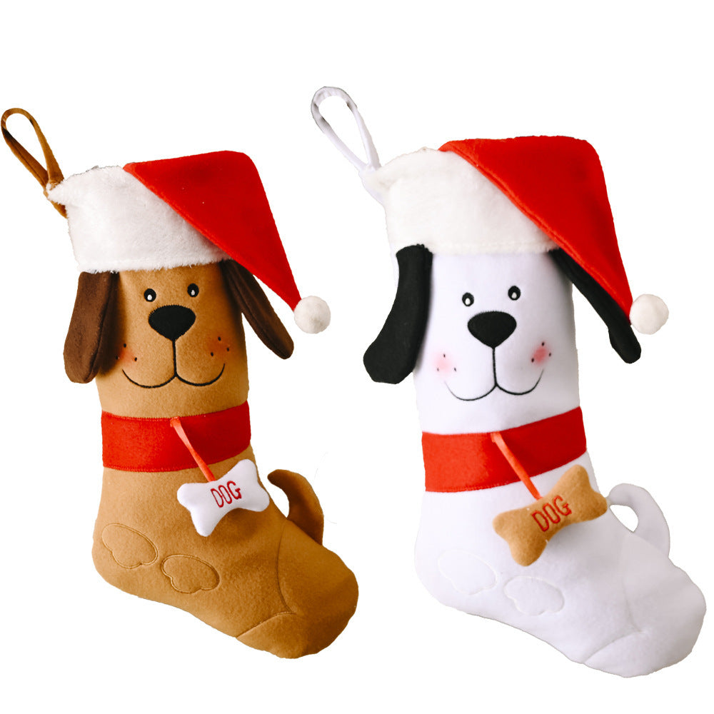 Christmas dog bone gift socks