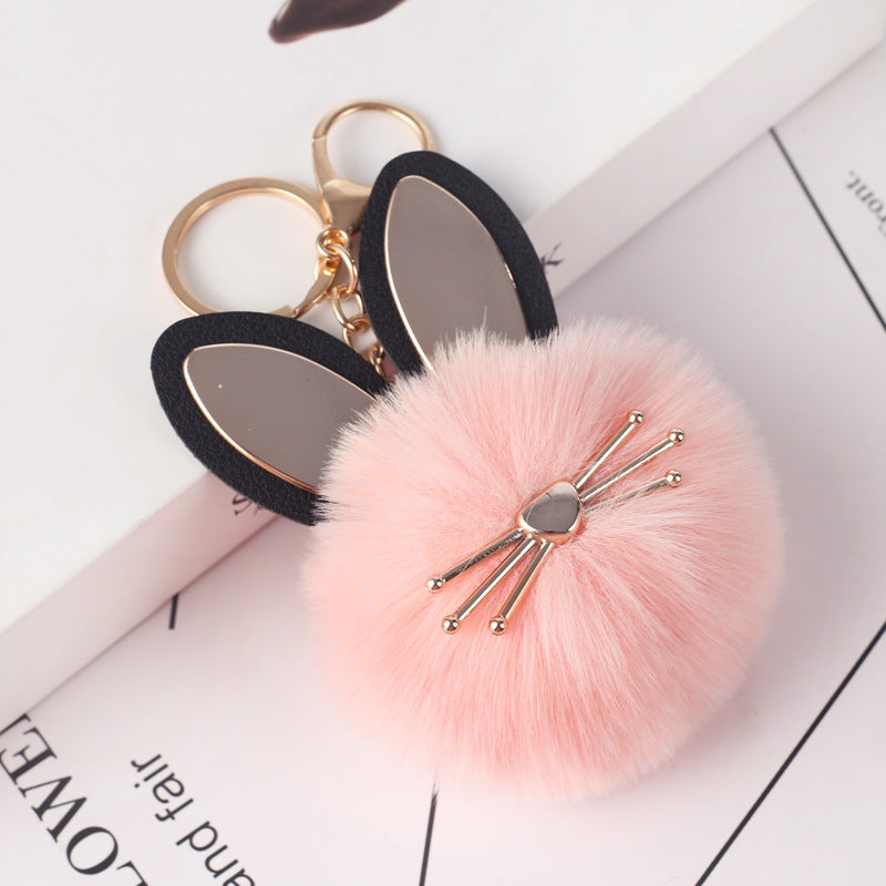 Faux Fur Ball Ladies Bag Key Chain Car Pendant