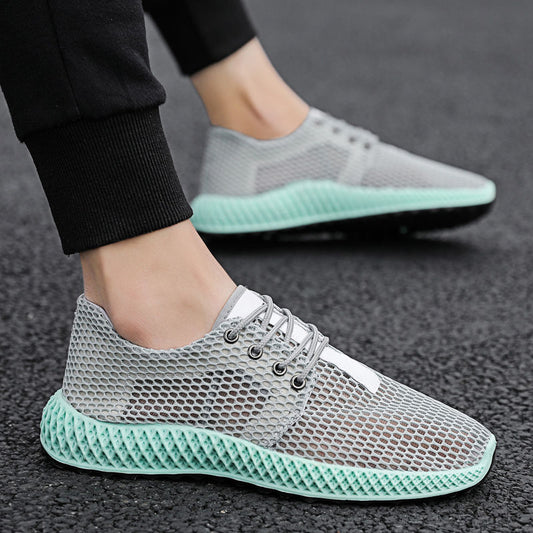 Trendy wild men's shoes deodorant mesh panel shoes