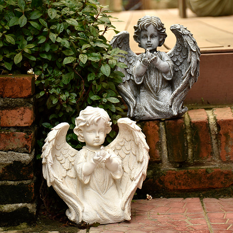 European Style Retro White Angel Garden Decoration Home Living Room