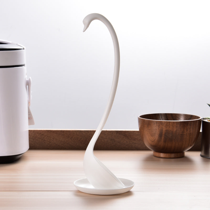 Stand-up swan rice cooker spoon