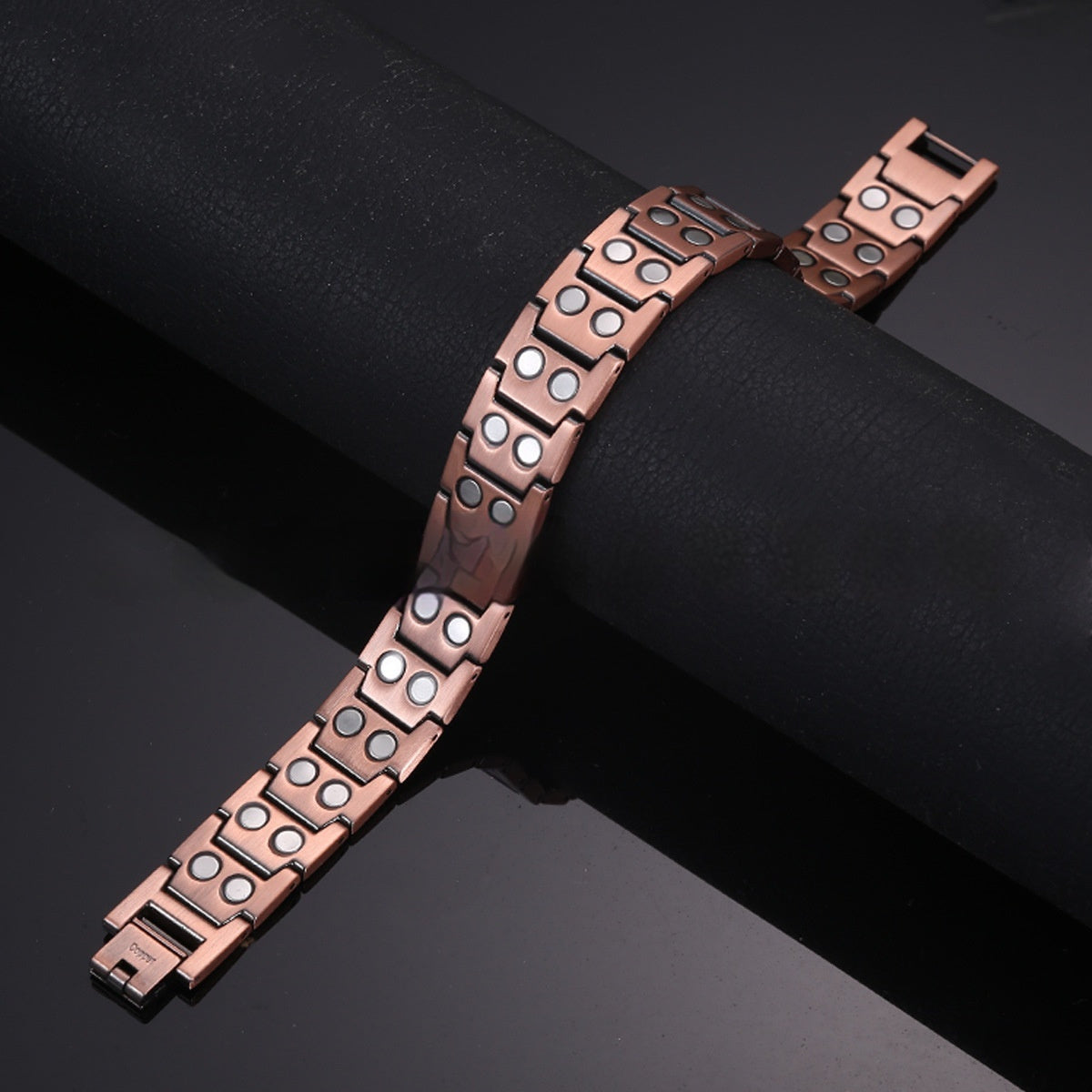 Double Row Fully Magnetic Red Copper Bracelet Retro Style