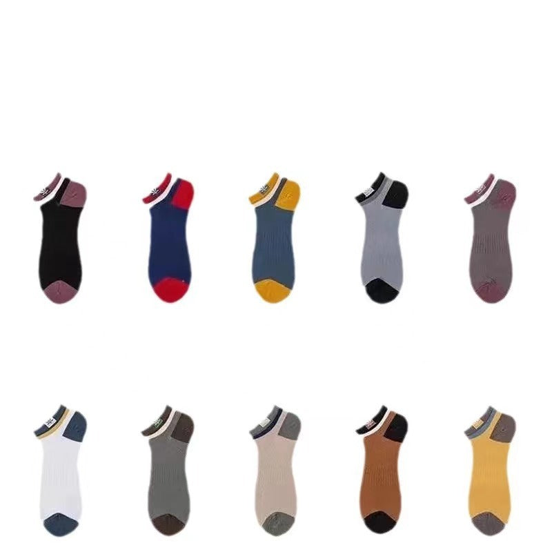 Short Color Matching Ankle Athletic Socks