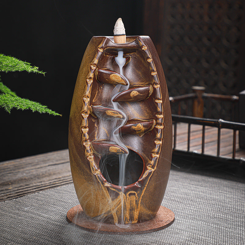 Ceramic Retro Stone Mill Back Flow Incense Creative Back Flow Incense Burner Ornaments