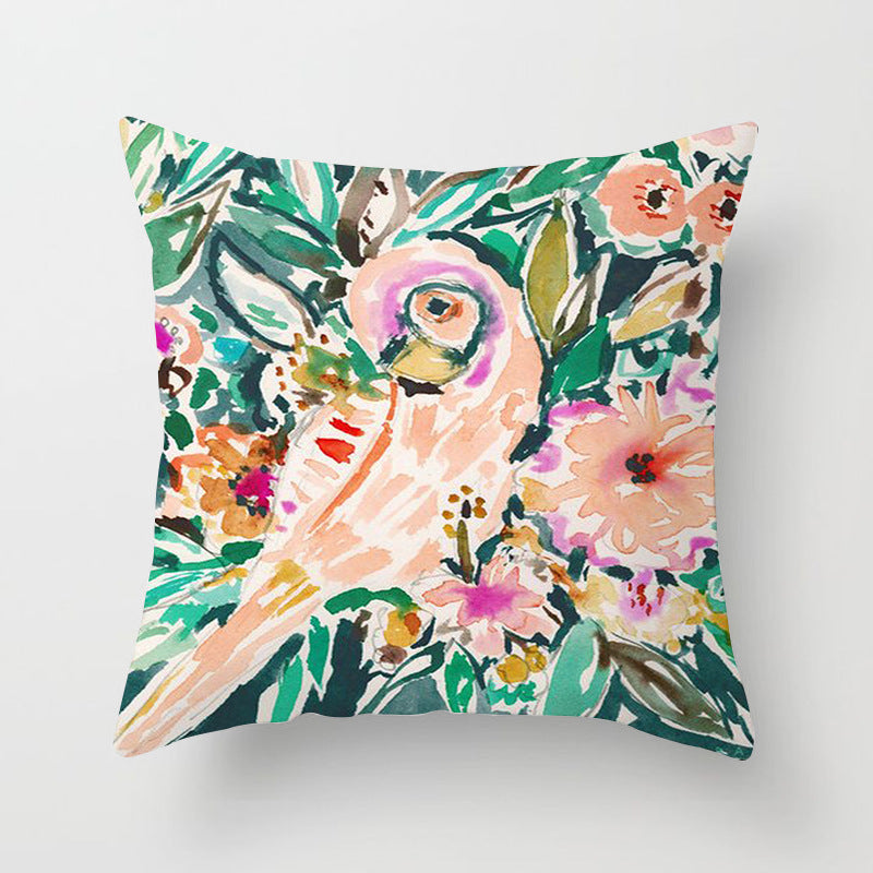 Home Decor Living Room Sofa Graffiti Flower Print Pillowcase