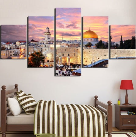 Five-piece canvas frameless painting