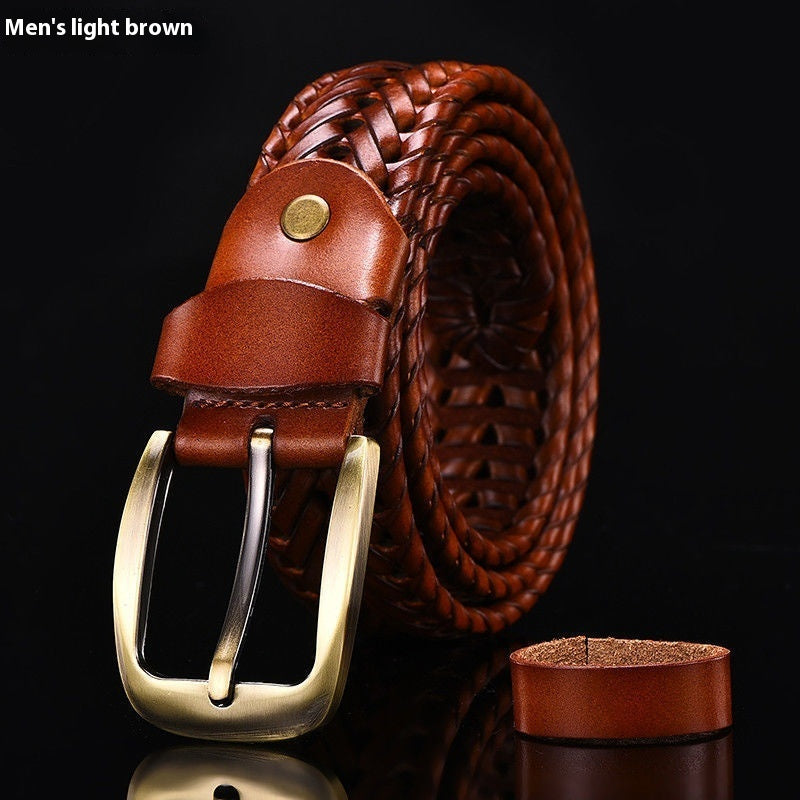 Leather Pin Buckle Handmade Couple's Pant Trendy Casual Belt