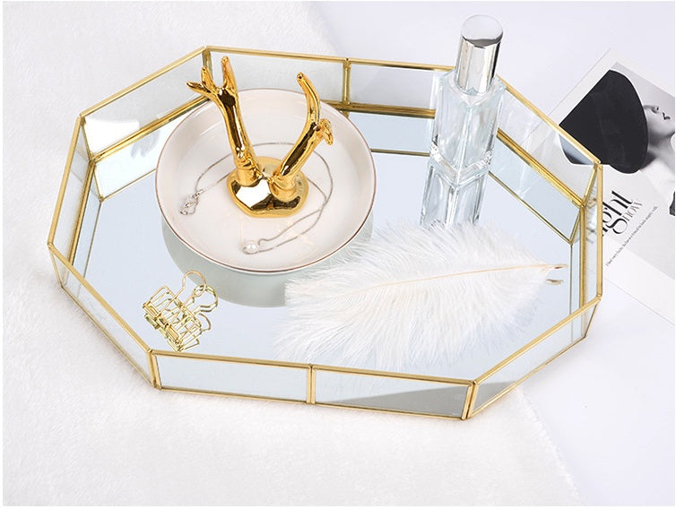 Golden Glass Storage Tray