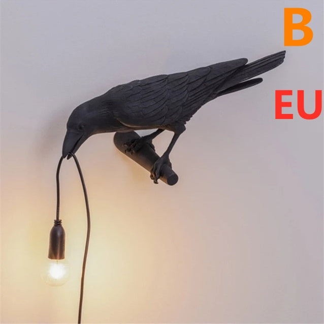 Creative Auspicious Bird Resin Wall Lamp Decoration