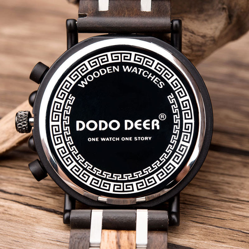 Multifunctional men's wooden watch