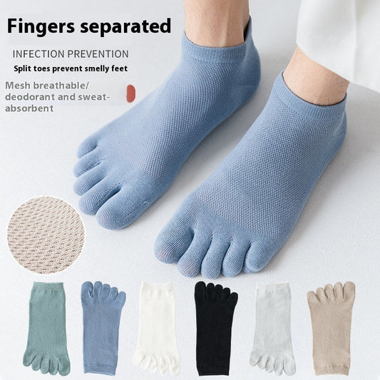 Toe Socks Men's Thin Moisture Wicking Breathable Ankle Socks