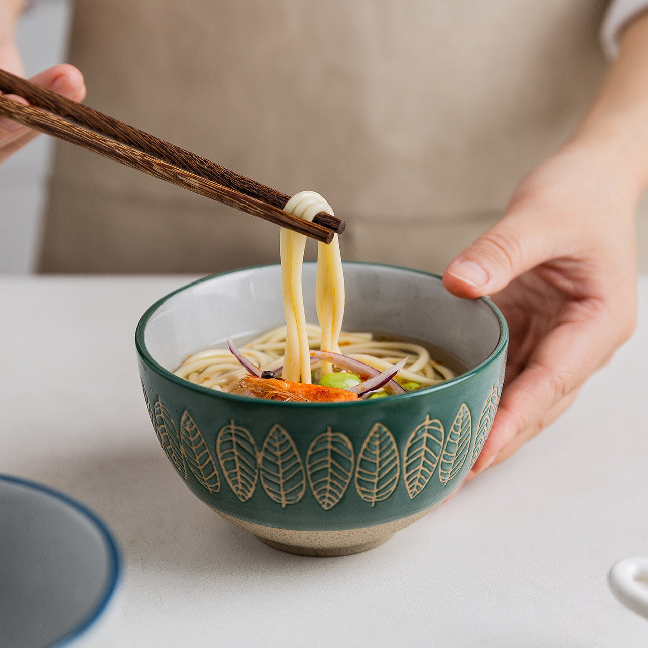 Ceramic Rice Bowl Eating Japanese Retro