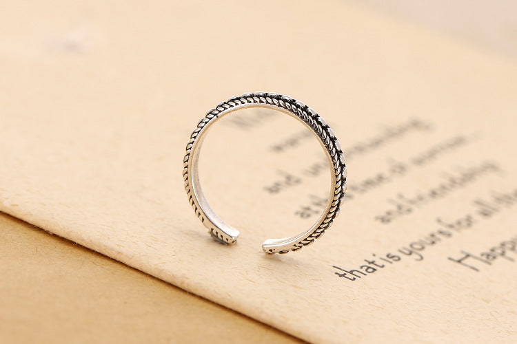 S925 Sterling Silver Personality Vintage Open Ring