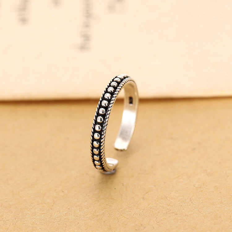 S925 Sterling Silver Personality Vintage Open Ring