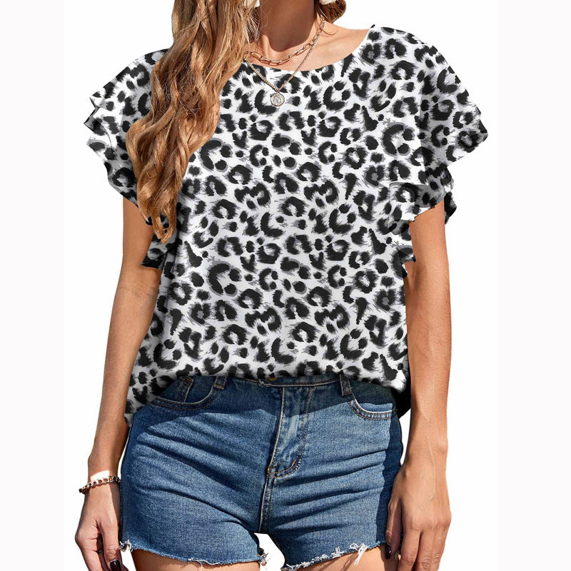 Women's Printed Casual Round Neck Blouse