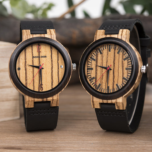 Wooden quartz watch