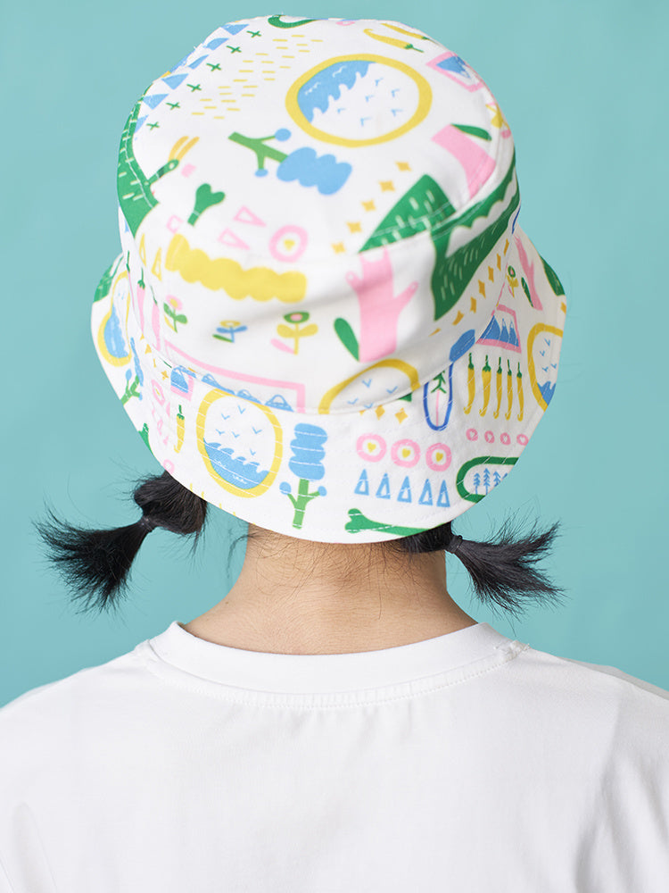 Mondrian series children's garden girl fisherman hat