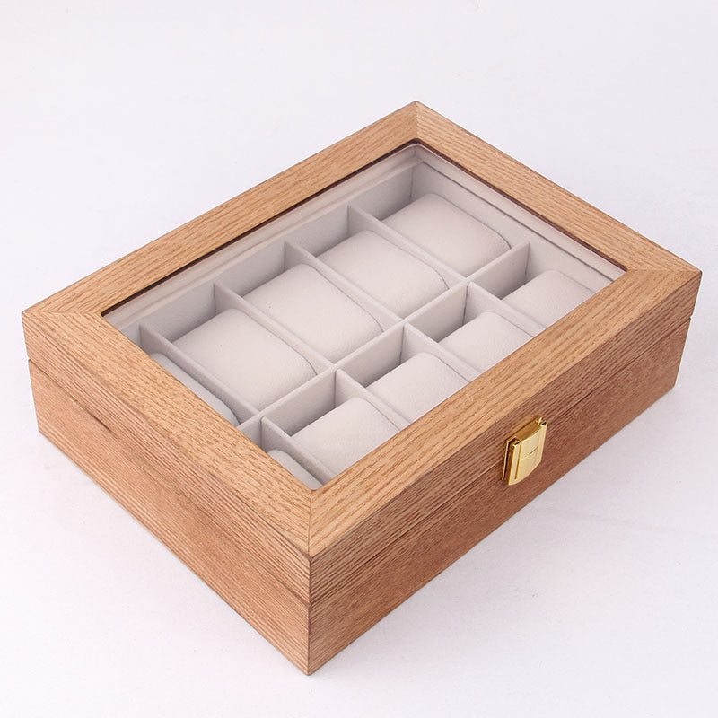 High-end clamshell wooden watch box