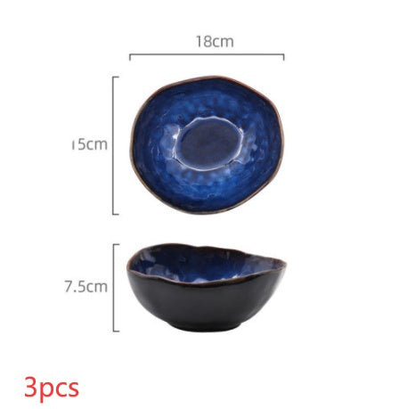 European style ceramic deep bowl irregular bowl