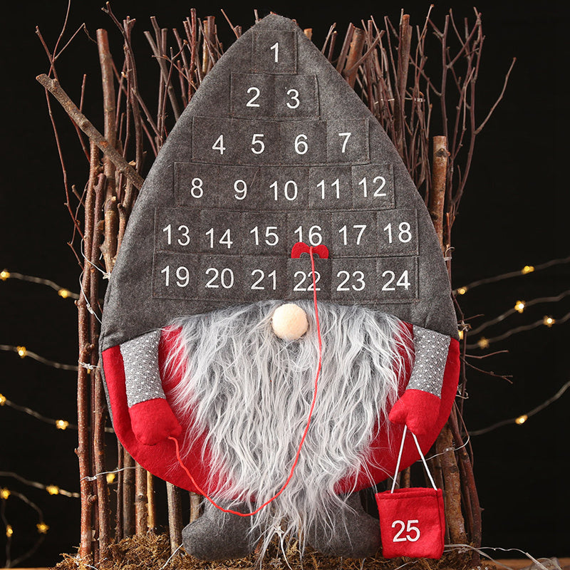 Christmas Advent Calendar Santa Claus Faceless Doll Hanging Christmas Decor Door Wall Window Party Supply