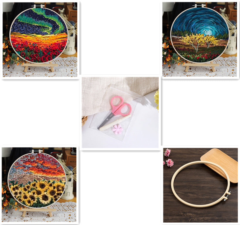 Landscape Handmade Embroidery Kit Creative Embroidery Diy Material Package