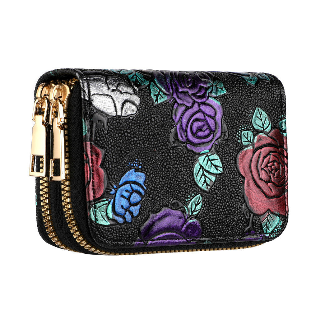 Women's Multiple Card Slots Hand-painted Wallet Double Layer