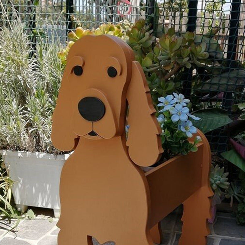 Cocker Spaniel Planter Cocker Pvc Pet Decoration Flower Pot Garden