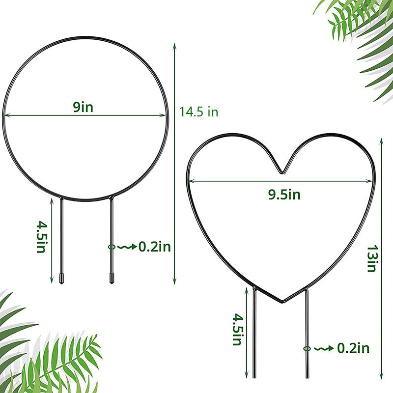 Gardening Climbing Frame Support Rod Love Round Iron Frame Garden Decoration