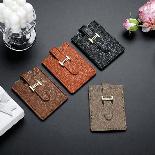 Leather Card Holder Pull-out Card Holder Thin Women