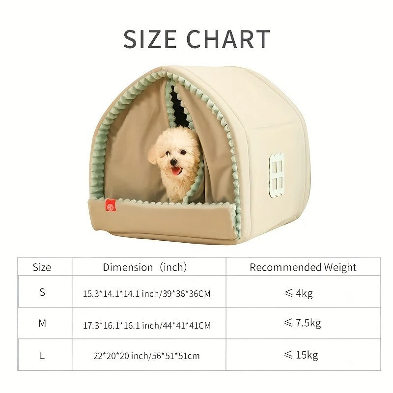 Kennel Winter Warm Small Dog House Closed