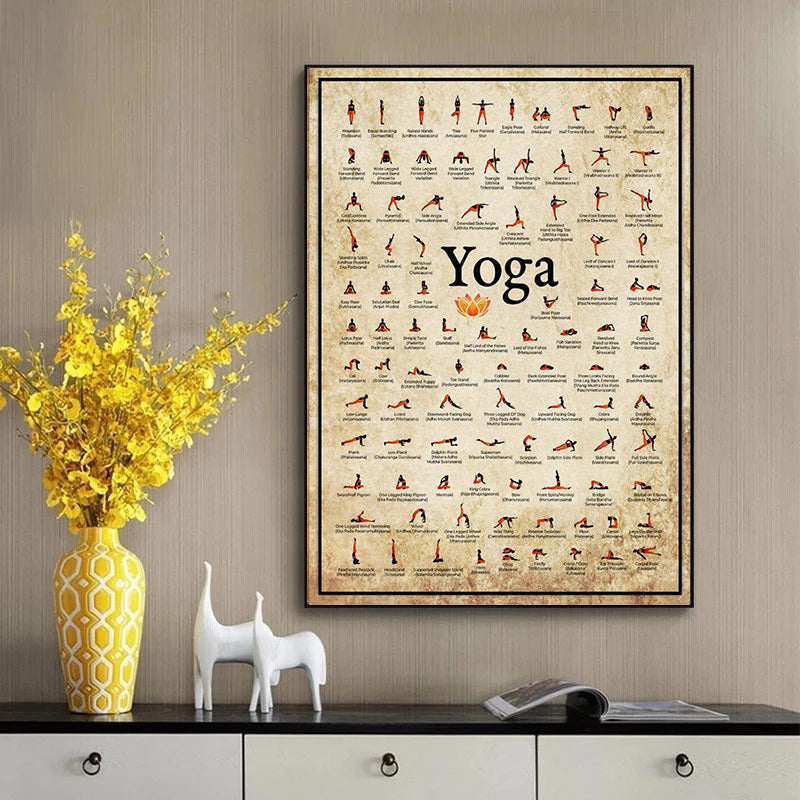 Yoga Exercise Poster Printing Canvas Painting